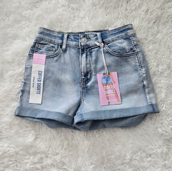 Wax Jean High Rise Cuffed Shorts. Light. Size Small. New. - Picture 1 of 8